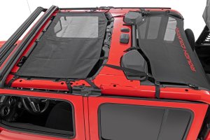 Jeep Gladiator Mesh Bikini Top - Rough Country - Plus - Black - '20-'24
